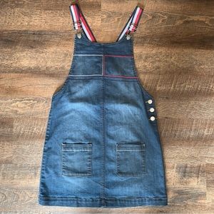 Tommy Hilfiger Girls Jean Denim Overall Dress Size 12/14 w/ Adjustable Straps